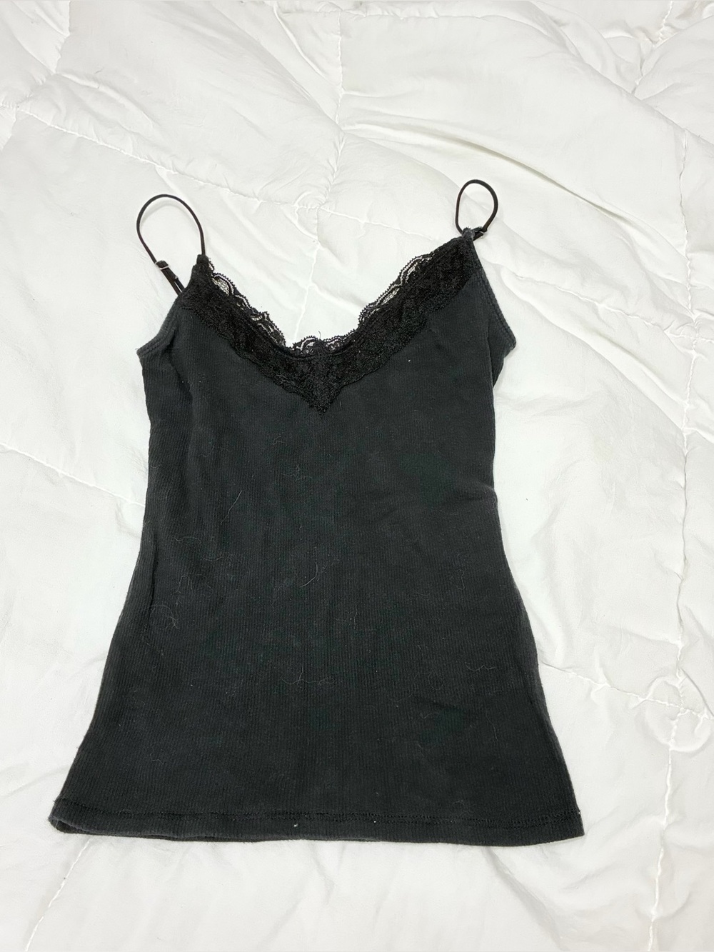 Hollister Black Lace Trim Cami Tank Top